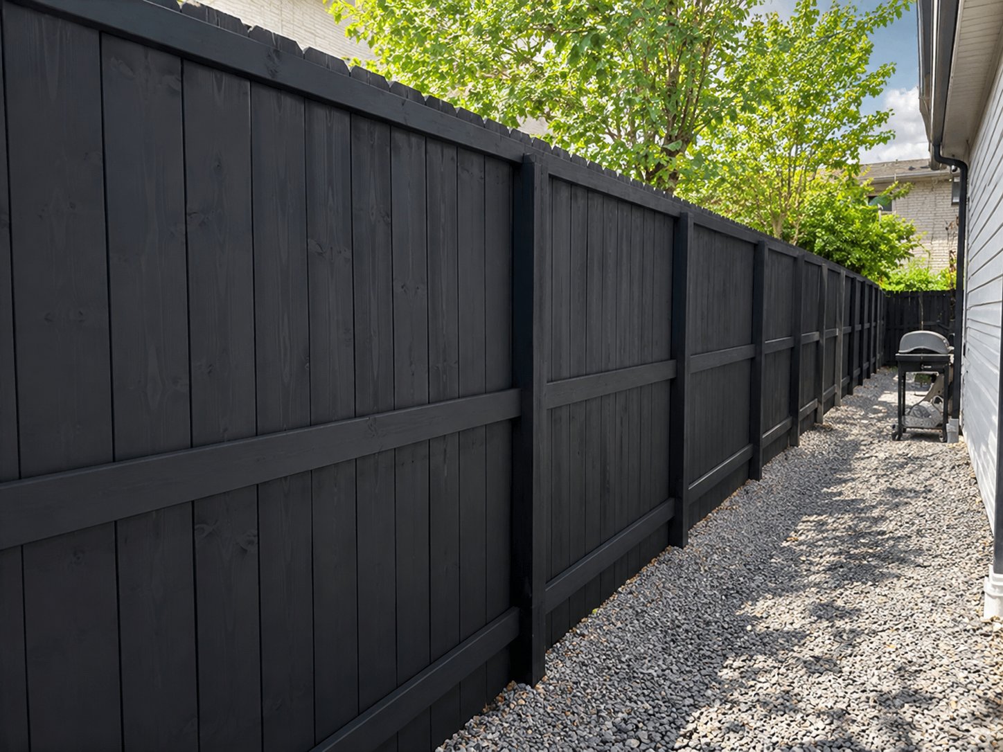 beautiful black privacy fence in houston - Jorge Torres Fence
